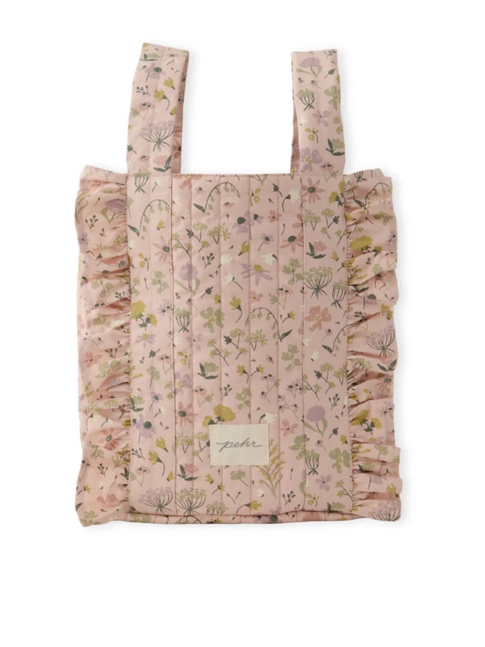 Pehr Blush Floral Ruffle Stroller Bag
